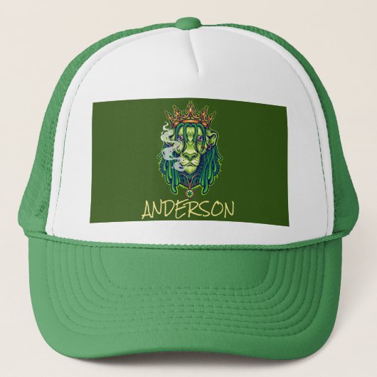 Personalisierter LION WEED KING Trucker Hat Truckerkappe (Vorderseite)
