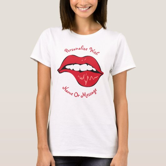 PERSONALISIERTER Lippenbiss T-Shirt (Vorderseite)