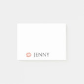 Personalisierter Lippenstift-Kuss-Glitzer Lipgloss Post-it Klebezettel (Vorderseite)
