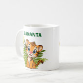 Personalisierter Little Tiger & Butterfly Classic  Kaffeetasse (Vorderseite Links)