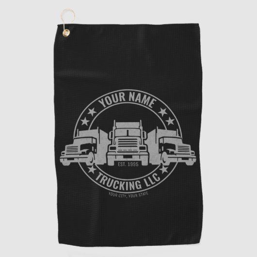 Personalisierter LKW Big Rig Semi LKW Golfhandtuch (Vorderseite)