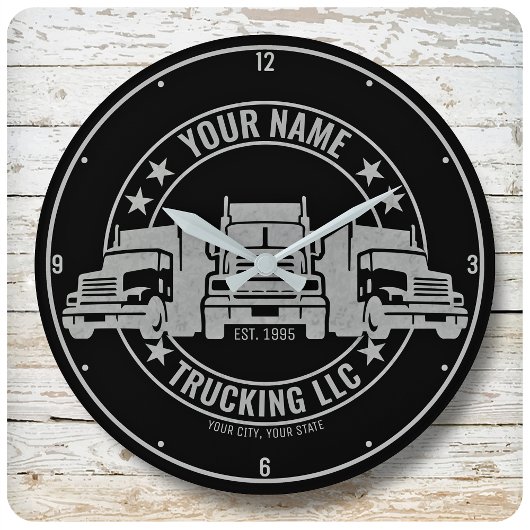 Personalisierter LKW Big Rig Semi LKW Große Wanduhr