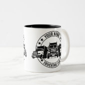 Personalisierter LKW Big Rig Semi LKW Zweifarbige Tasse (VorderseiteRechts)