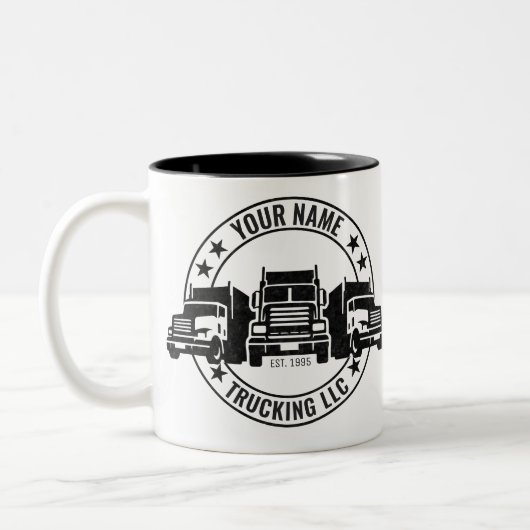 Personalisierter LKW Big Rig Semi LKW Zweifarbige Tasse (Links)