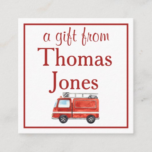 Personalisierter LKW, Jungen rot und weiß Begleitkarte (Vorderseite)