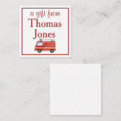 Personalisierter LKW, Jungen rot und weiß Begleitkarte (Vorne/Hinten)