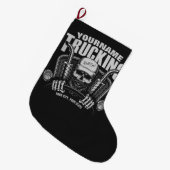 Personalisierter LKW-LKWs Big Rig Truck Großer Weihnachtsstrumpf (Vorderansicht (hängend))