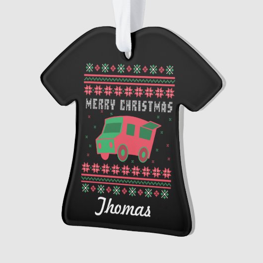 Personalisierter LKWs Ugg Weihnachtskraut Ornament (Vorderseite)