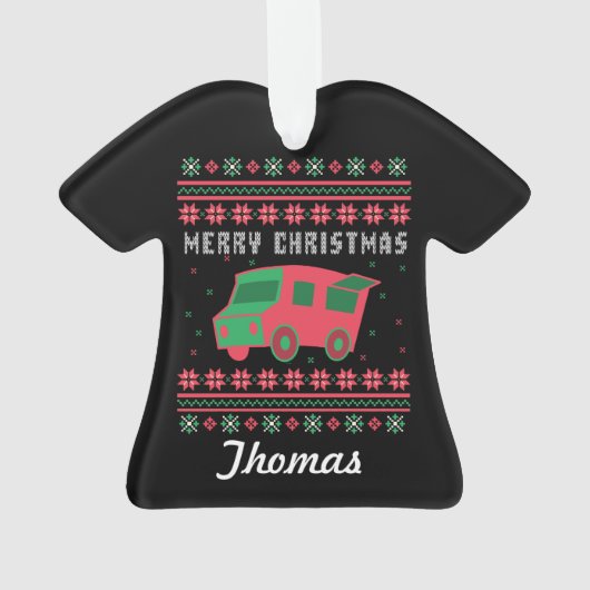 Personalisierter LKWs Ugg Weihnachtskraut Ornament (Rückseite)