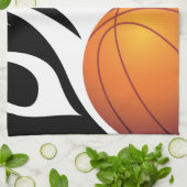 Personalisierter lodernder Basketball Schwarzweiss Küchentuch (Gefaltet)