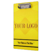 Personalisierter Logo-Name Gelbe Zwischenablage Klemmbrett (Links)