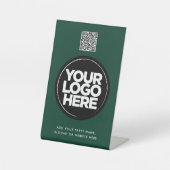 Personalisierter Logo- und Text-einfacher QR-Code Sockelschild (Vorderseite)