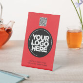 Personalisierter Logo- und Text einfacher QR-Code Sockelschild (In SItu)