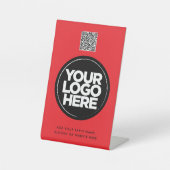 Personalisierter Logo- und Text einfacher QR-Code Sockelschild (Vorderseite)