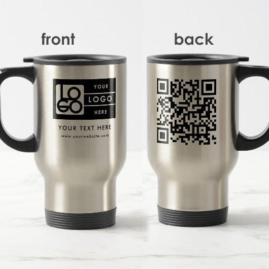 Personalisierter Logo-Website-QR-Code-Text Werbear Reisebecher