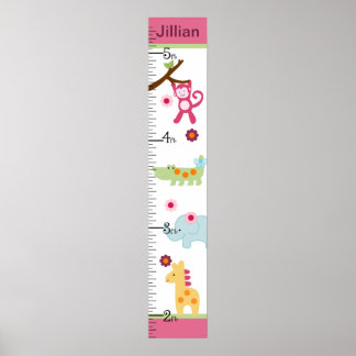 Personalisierter Lollipop-Dschungel/Wachstumsdiagr Poster