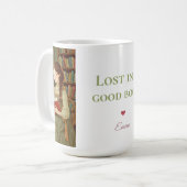 Personalisierter „Lost in a Good Book“-Becher Kaffeetasse (Vorderseite Links)