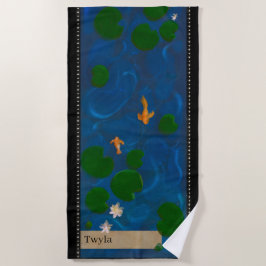 Personalisierter Lotus-Teich Strandtuch