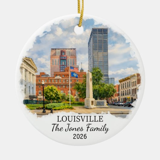 Personalisierter Louisville-Schmuck, Benutzerdefin Keramik Ornament (Vorne)