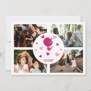 Personalisierter Love Bird 4 Foto Collage Valentin Feiertagskarte