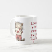 Personalisierter „Love You Fur-Ever“-Valentin mit Kaffeetasse (Vorderseite Links)