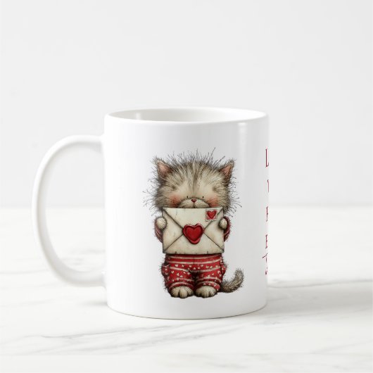 Personalisierter „Love You Fur-Ever“-Valentin mit Kaffeetasse (Links)