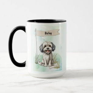 Personalisierter Lowchen-Wasserfarben-Hund Tasse