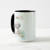 Personalisierter Lowchen-Wasserfarben-Hund Tasse (Vorderseite Links)