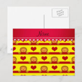 Personalisierter Löwengelb Postkarte (Vorne/Hinten)