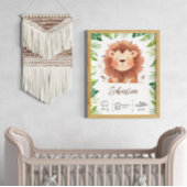 Personalisierter Löwenkunstdruck im Kinderzimmer Poster