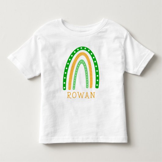 Personalisierter Lucky Rainbow St. Patrick's Day Kleinkind T-shirt (Vorderseite)