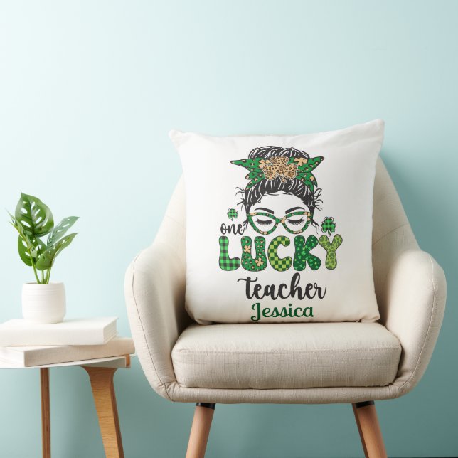 Personalisierter Lucky Teacher Kissen (Stuhl )