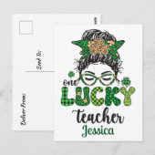 Personalisierter Lucky Teacher Postkarte (Vorne/Hinten)