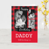 Personalisierter Lumberjack Roter Karo Geburtstag Karte (Gelbe Blume)