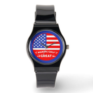 Personalisierter lustiger amerikanischer Golfspiel Armbanduhr