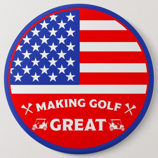 Personalisierter lustiger amerikanischer Golfspiel Button (Vorderseite)