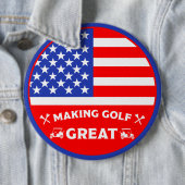 Personalisierter lustiger amerikanischer Golfspiel Button (Beispiel)
