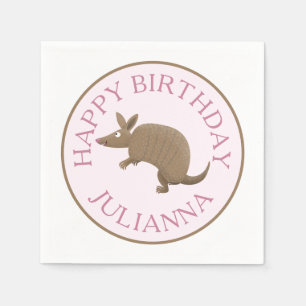 Personalisierter lustiger armadillo glücklicher Ge Serviette