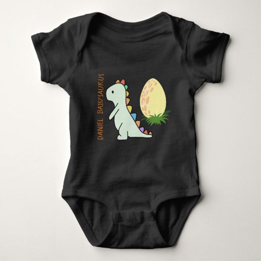 Personalisierter lustiger Babysaurus-Wildjurassisp Baby Strampler (Vorderseite)