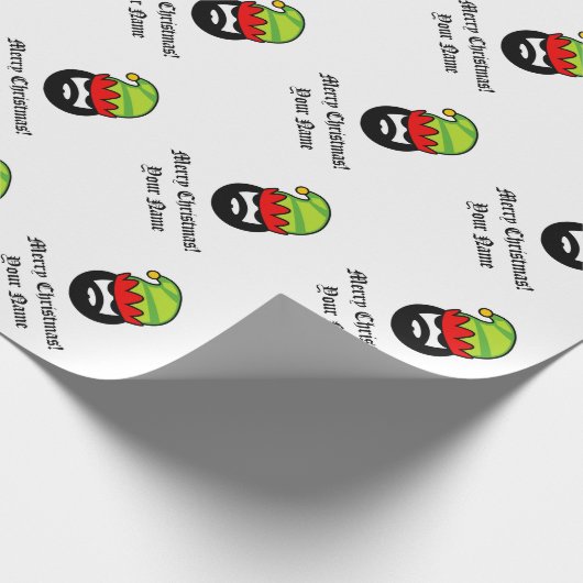 Personalisierter, lustiger, böser Junge elf Weihna Geschenkpapier (Ecke)