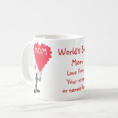 Personalisierter lustiger Froschmuttertag Kaffeetasse (Vorderseite Links)