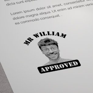 Personalisierter lustiger Gesicht-Lehrer genehmigt Gummistempel