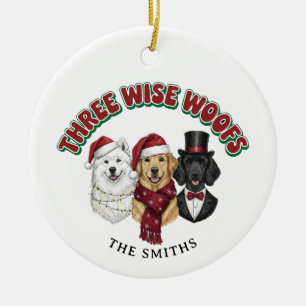 Personalisierter lustiger Hunde-Weihnachts-Schmuck Keramik Ornament