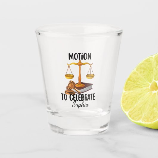 Personalisierter lustiger Jurastudent  Schnapsglas (Vorderseite)