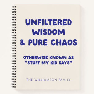 Personalisierter lustiger Kid Zitat Parteichef Spa Notizblock