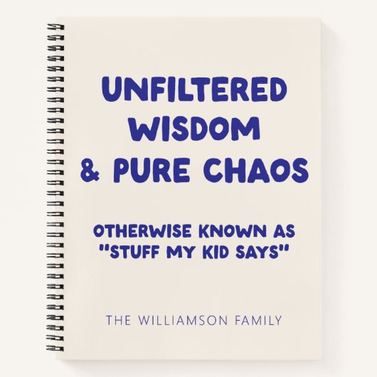 Personalisierter lustiger Kid Zitat Parteichef Spa Notizblock (Vorderseite)