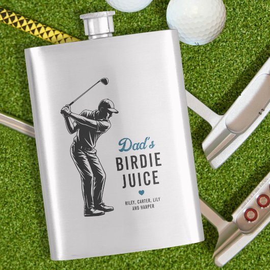 Personalisierter Lustiger Papa-Vogel-Juice-Golf Flachmann