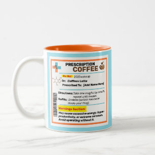 Personalisierter lustiger Rezept-Kaffeebecher Zweifarbige Tasse