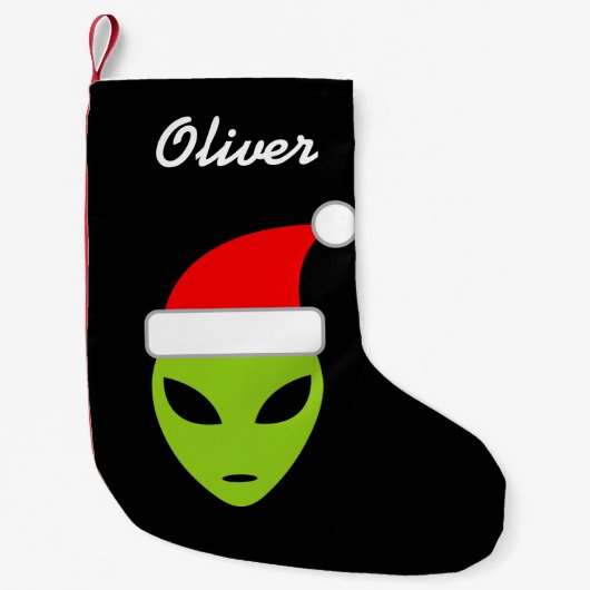 Personalisierter lustiger Santa Alien Weihnachts-S Kleiner Weihnachtsstrumpf (Vorderseite)