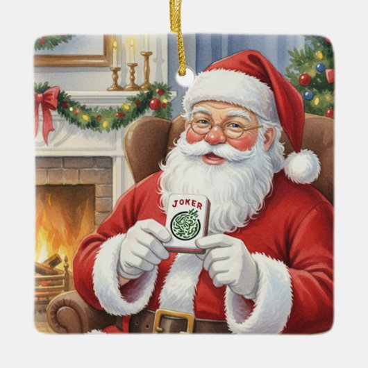 Personalisierter lustiger Santa Bring mir einen Jo Keramikornament (Vorderseite)